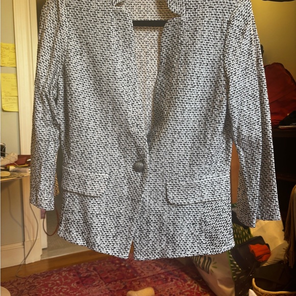 St. John Black and White Tweed Dress Suit - Picture 5 of 6